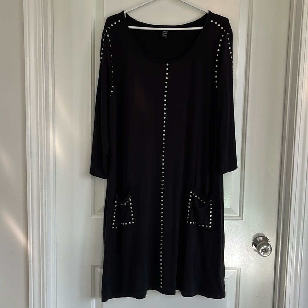 Tribal studded rayon shift dress xl